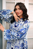 Reema Ahsan - Misha - PK Raw Silk - White & Blue - 2 Piece
