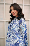 Reema Ahsan - Misha - PK Raw Silk - White & Blue - 2 Piece