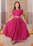 Modest - Rawsilk Printed Lehenga For Girl - 3 Piece