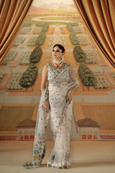 Fozia Khalid - Mu dikhai - Net - Off-white - 3 Piece