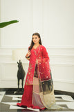 Fozia Khalid - NAQSH - Silk - Maroon - 3 Piece