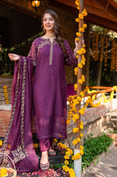 Omal by Komal - Izzah - Deep Purple - Khaadi Net - 3 Piece