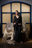 Maheen Khan - Black Chantilly Cape Jacket - BLACK - CHANTILY LACE - 1 Piece