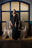 Maheen Khan - V Neck Tunic - BLACK - BLENDED SILK - 1 Piece