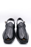 Alifyay - Nyrosi Black Leather Peshawari Sandal