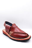 Alifyay - Nyrosi Burnt Sienna Leather Peshawari Sandal