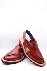 Alifyay - Nyrosi Burnt Sienna Leather Peshawari Sandal