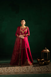 Maria Osama Khan - Naqsh-e-Jashan - Fushia - ORGANZA & Grip SILK - 3 Piece
