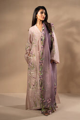 Sania Maskatiya - Naru - Khaddi Silk / RawSilk / Organza - Pink Lavender - 3 Piece