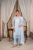 Reema Ahsan - Nayma - Organza & Cotton - Ice blue - 3 Piece