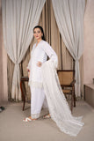 Reema Ahsan - Nazaa - Lawn & Organza - White - 3 Piece