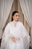 Reema Ahsan - Nazaa - Lawn & Organza - White - 3 Piece
