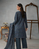 Ayla Studio - Neel Kamal Jacquard Suit For Women - Ink Blue - 3 Piece