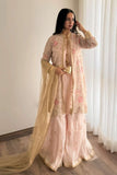Minutiae - Nyra - Embroidered Net/Cotton Silk - Blush Pink - 3 Piece