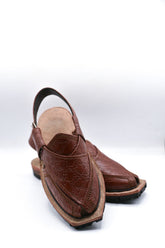 AlifYay Men Nyrosi Brown(textured) Peshawri Chappal Black AY FW18