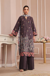 Oaks - Embroidered Pret & Unstitched Suit Dyed Cambric Black - 3 Piece