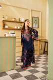 Maria Osama Khan - Georgette & Tissue Silk Lorien Suit For Women - navy blue - 3 Piece