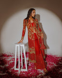 Shahid Chuhan - Oasis Soft Net Jacket For Women - Burnt Orange