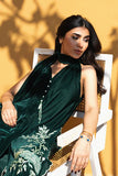 Sania Maskatiya - Ola Velvet,Rawsilk Suit For Women - Bottle Green 3 Piece