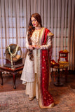 Omal by Komal - Zeba - Off White - Maysuri & Jacquard Organza - 4 Piece