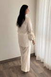 Minutiae - Opal Mist - Korean Raw Silk - Off White - 2 Piece