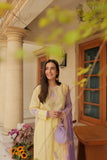 Omal by Komal - Leena - Lemon Yellow - Lawn & Chiffon - 3 Piece
