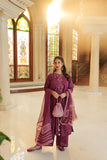 Omal by Komal - Sanam - Magenta - Lawn & Chiffon - 3 Piece