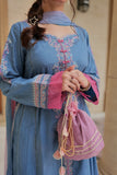 Omal by Komal - Irsa - Blue - Lawn & Chiffon - 3 Piece