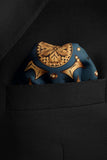 Black Wolf - LUXURY ETHNIC SILK POCKET SQUARE - FIR GREEN - SILK - 1 Piece