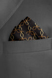 Black Wolf - BURBERRY CHOCOLATE SILK POCKET SQUARE - BLACK - SILK - 1 Piece