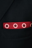 Black Wolf - RED REVISABLE SILK POCKET SQUARE - MARON - SILK - 1 Piece