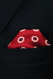 Black Wolf - RED REVISABLE SILK POCKET SQUARE - MARON - SILK - 1 Piece