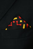 Black Wolf - MODERN BALOCHI SILK POCKET SQUARE - BLACK - SILK - 1 Piece