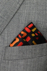 Black Wolf - MODERN BALOCHI SILK POCKET SQUARE - BLACK - SILK - 1 Piece