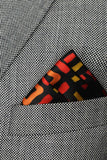 Black Wolf - MODERN BALOCHI SILK POCKET SQUARE - BLACK - SILK - 1 Piece