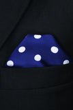 Black Wolf - BLUE SMALL POLKA DOTS SILK POCKET SQUARE - BLUE - SILK - 1 Piece
