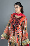 Minutiae - Paisley - Silk Blend - Black/Orange - 2 Piece