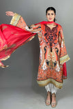 Minutiae - Paisley - Silk Blend - Black/Orange - 2 Piece