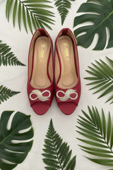 Milli Shoes - Peep Toe Wedge Heel - Maroon