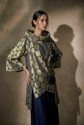 Maheen Khan - Navy Blended Half Sari For Women - Navy - 1 Piece