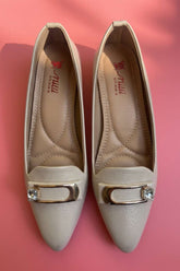 Milli Shoes - Pointed Dress Pumps For Women - Nude Beige