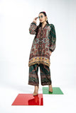 Laleen - Prism Raw Silk Suit For Women - Bottle Green - 2 Piece