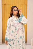 Anayra Amal - Poly Raw Silk Mushq Embroidered Shirt For Women - Off White - 1 Piece