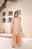 Anayra Amal - Organza Afsaneh Embroidered Suit For Women - Powder Peach - 3 Piece