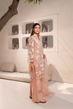 Anayra Amal - Organza Afsaneh Embroidered Suit For Women - Powder Peach - 3 Piece