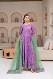 Anayra Amal - Poly Raw Silk Jazmin Printed Suit For Women - Lilac - 3 Piece