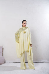 Anayra Amal - Grip Georgette Baroque Sequins Work Suit For Women - Butter Yellow - 2 Piece