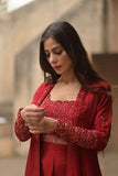 Wabi Sabi By Zehra - Mushq - E - Gulab - Scarlet - Korean Silk - 2 Piece - Studio by TCS