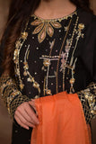 Wabi Sabi By Zehra - Kaif - Black & Orange - Raw Silk - 3 Piece - Studio by TCS