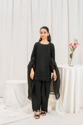Fozia Khalid - RAVEN - Black - Silk & Organza - 3 Piece